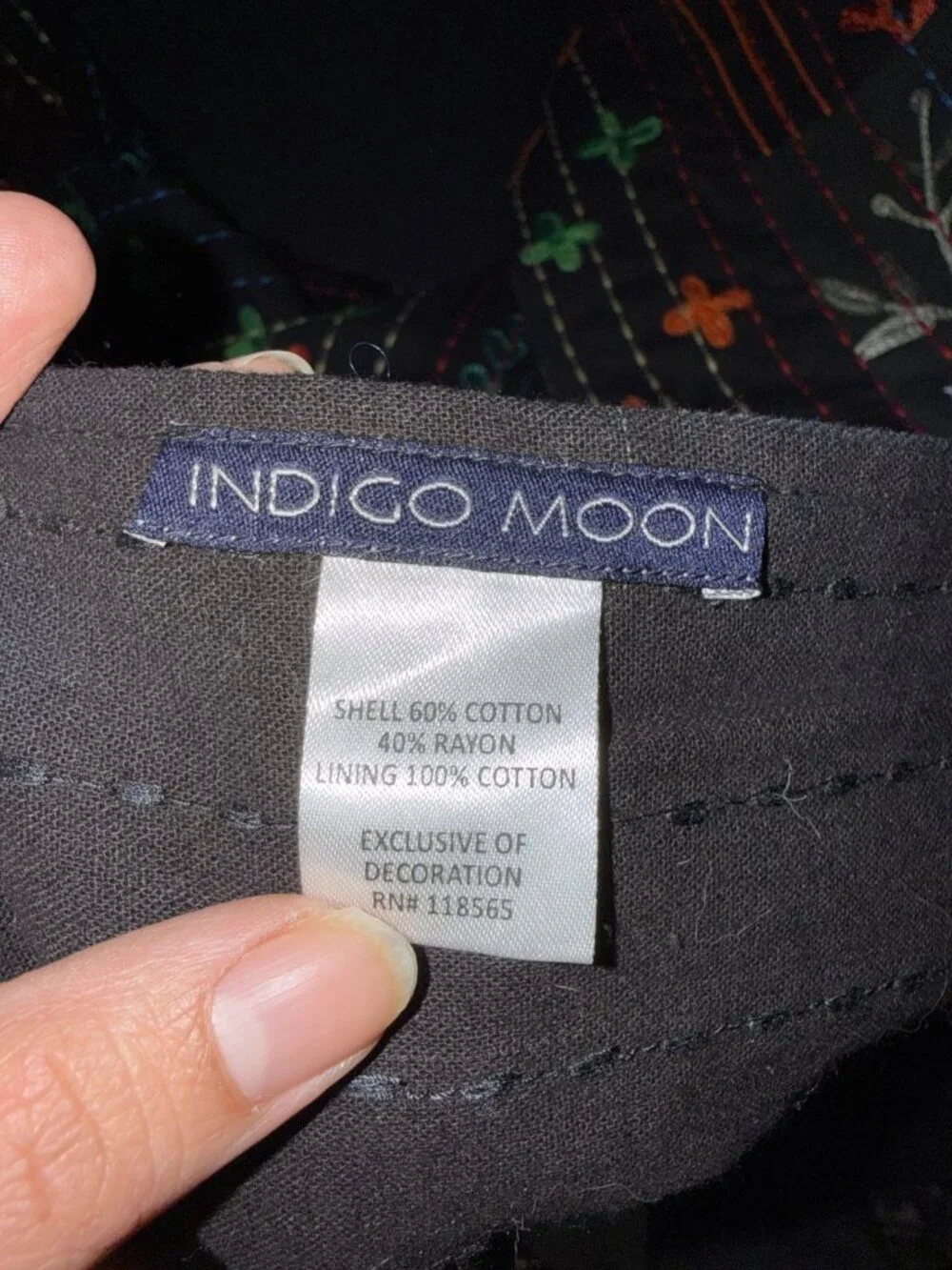 Anthopologie Indigo Moon Mulicolor Balochi Stitch Embroidered Throw Blanket Boho